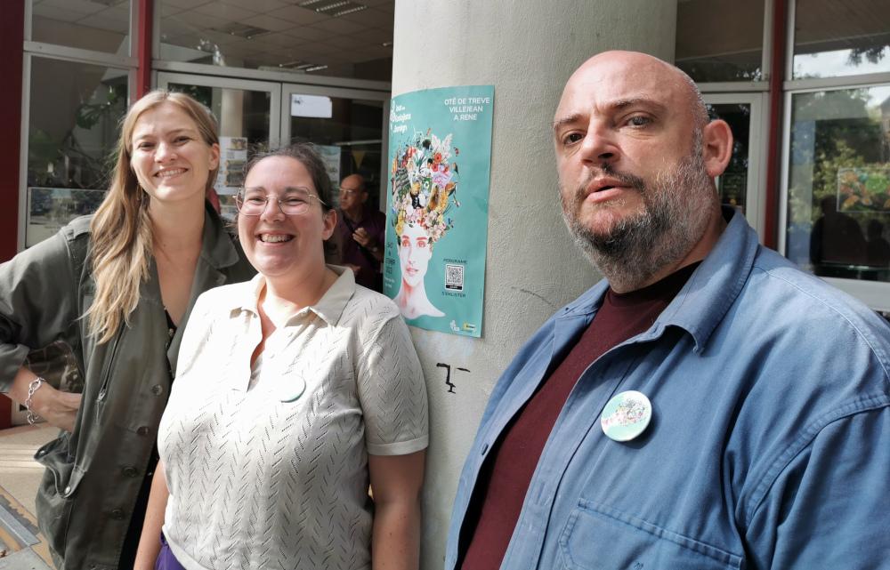 Les trois intervenants et intervenantes de la plénière "Géopolitique européenne" : Raphaelle Rémy-Leuleu, Cyrielle Chatelain et Rémy Dossus.